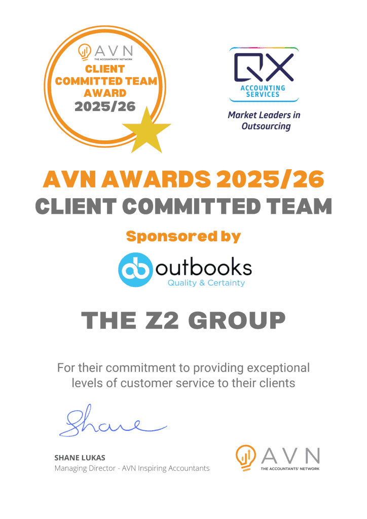 AVN award client committed team for Z2 group